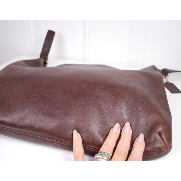 Vintage COACH Slim Legacy #9406 Mahogany Brown Leather Hobo Shoulder Bag 90's - Picture 9 of 12